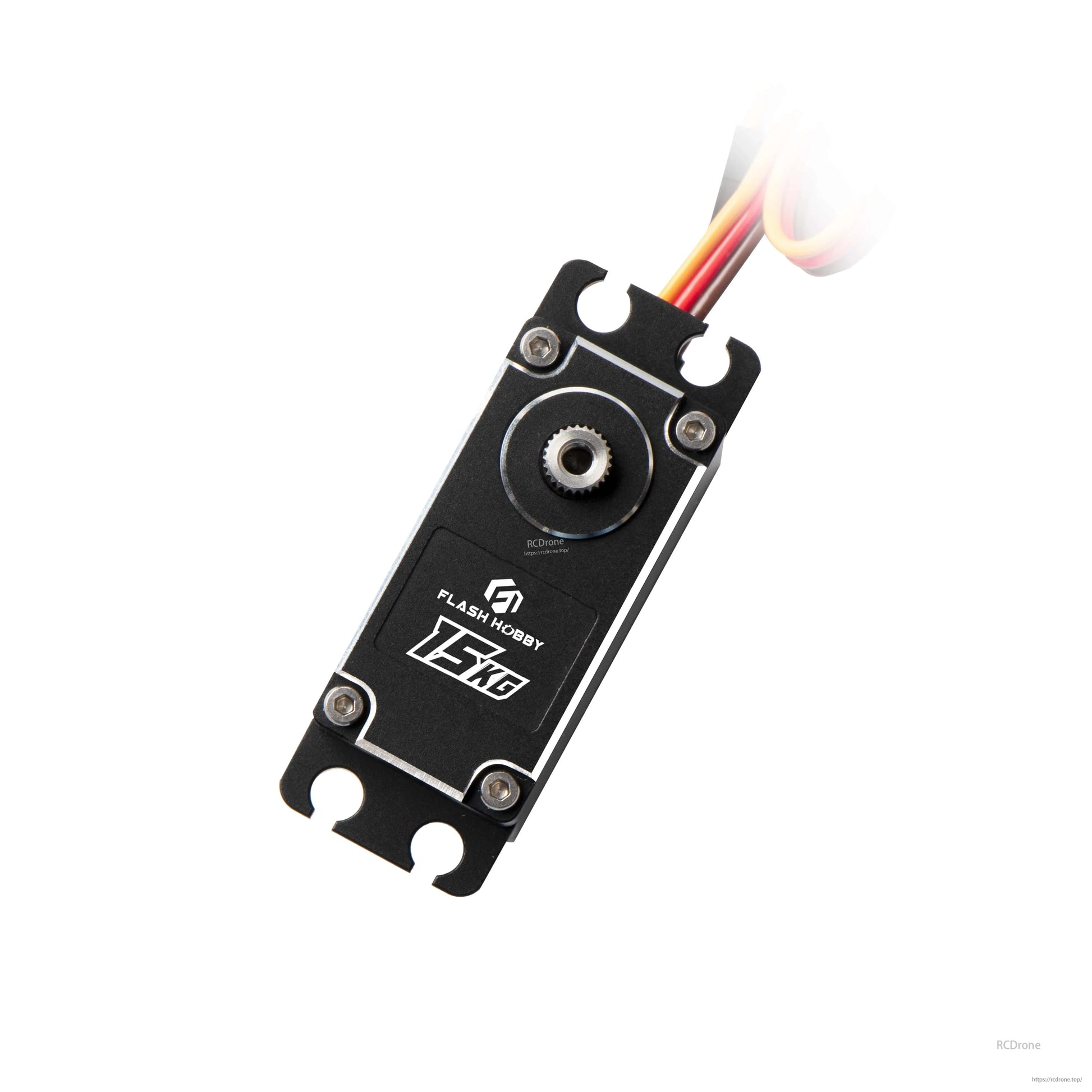 Flashhobby M15DHW core digital servo with black metal case, center output spline, and 3-wire lead