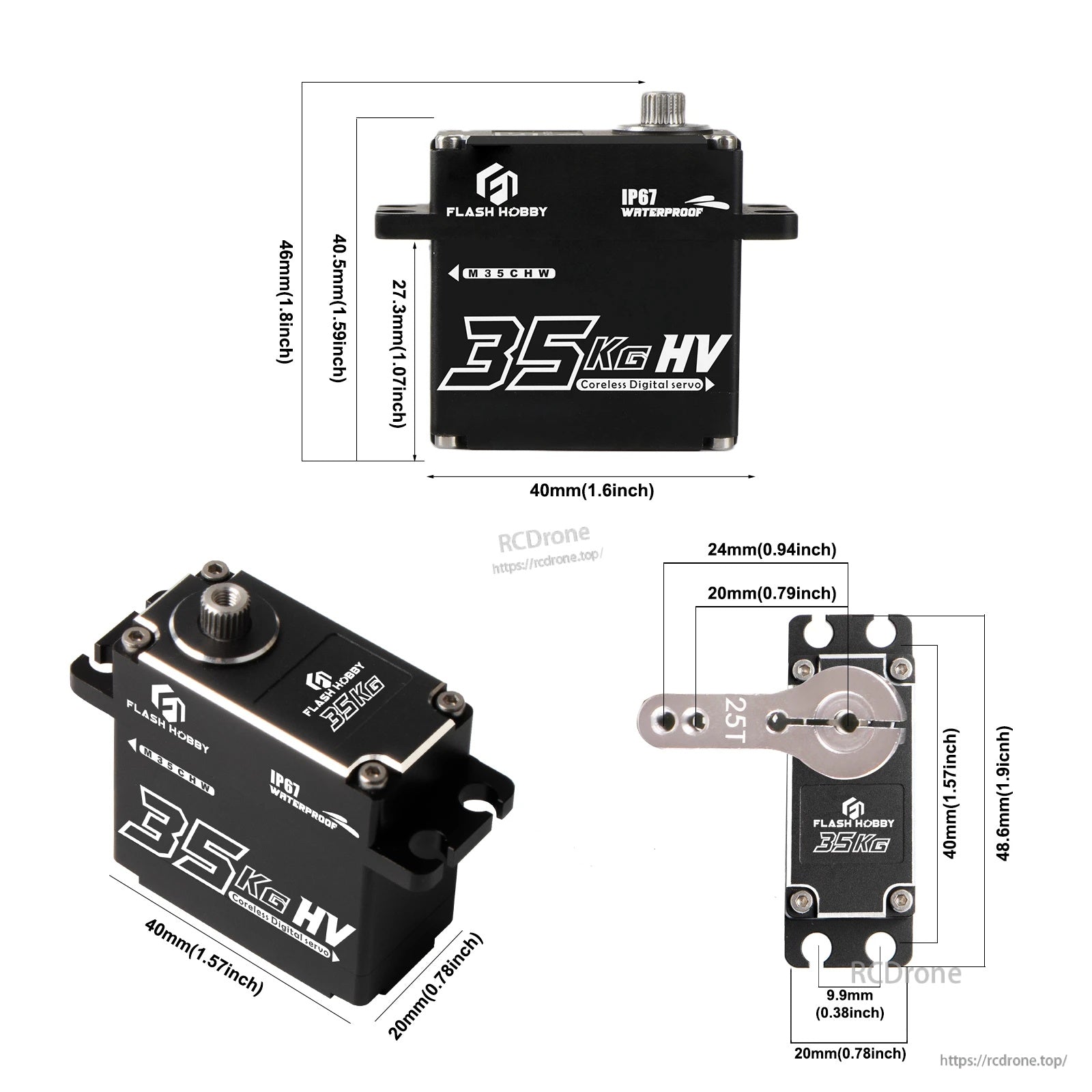 Flashhobby M35CHW 35kg 8.4V Coreless Servo