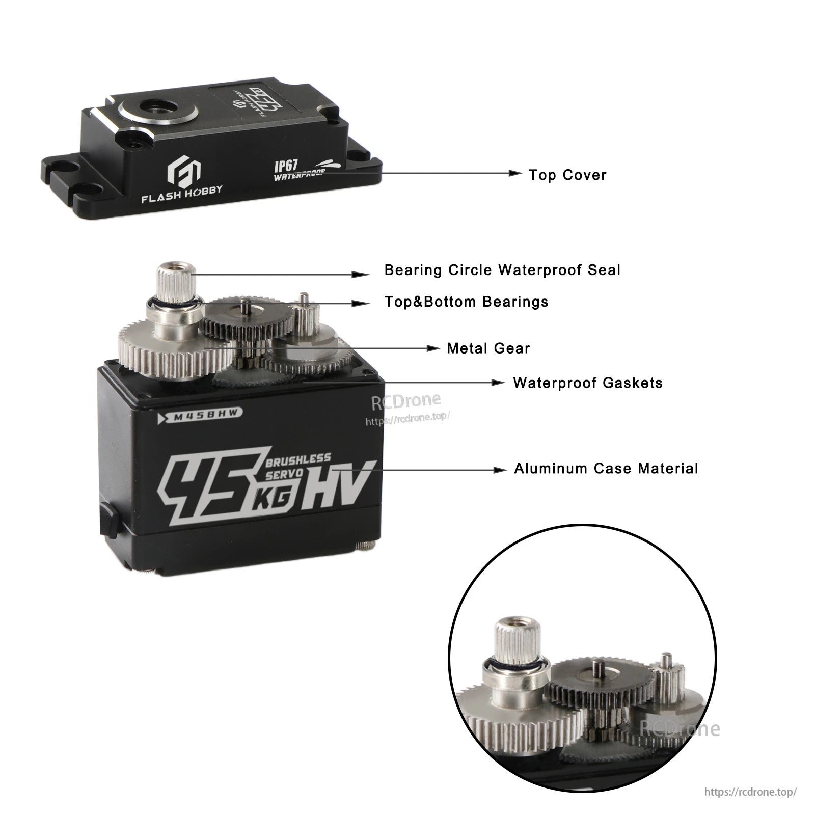 Flashhobby M45BHW 45KV 8.4V Brushless Servo