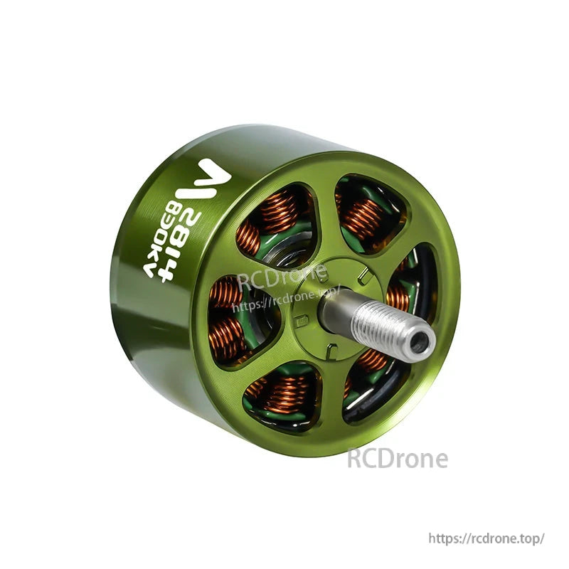 Flashhobby Mars 2814 BLDC Motor, Flashhobby Mars M2814 brushless outrunner motor in green, labeled 830KV with exposed copper windings and threaded shaft