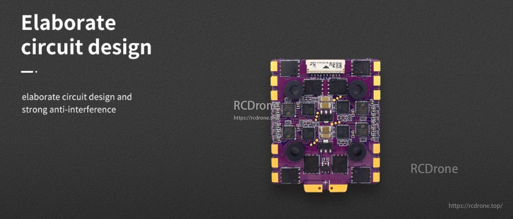FlyColor Trinx G20 45A 60A 3-6S 4in1 ESC, The FlyColor Trinx G20 ESC features advanced circuitry and strong anti-interference performance.