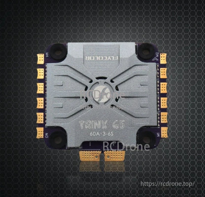 FlyColor Trinx G5 60A 4in1 ESC for FPV drones, STM32G071 chip, supports 3-6S batteries.