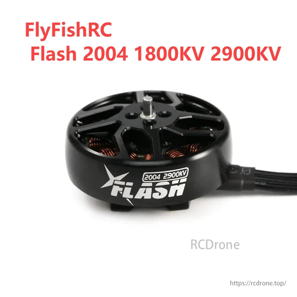 FlyFishRC Flash 2004 motors (1800KV/2900KV) for FPV racing drones offer high performance and efficiency.
