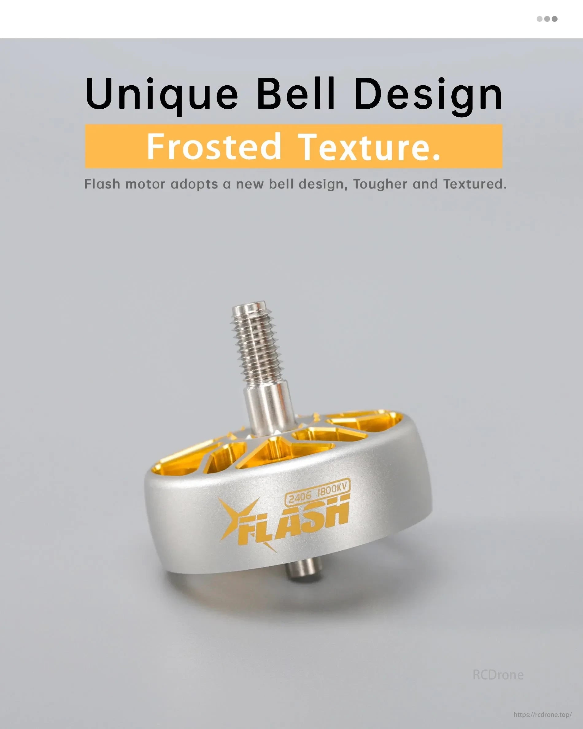 FlyFishRC Flash 6-inch Motor, Unique bell design, frosted texture. Flash motor, tougher and textured.