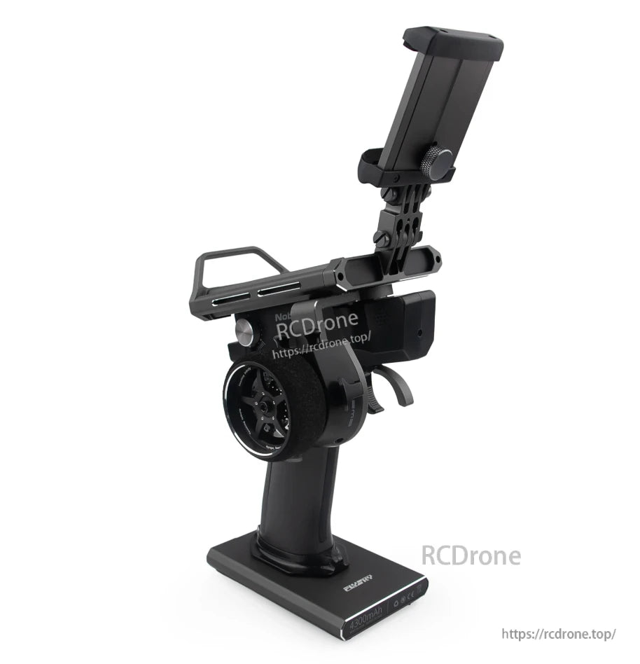 Noble NB4 Pro+ side/back view showing steering wheel, trigger area, and protective screen bumper