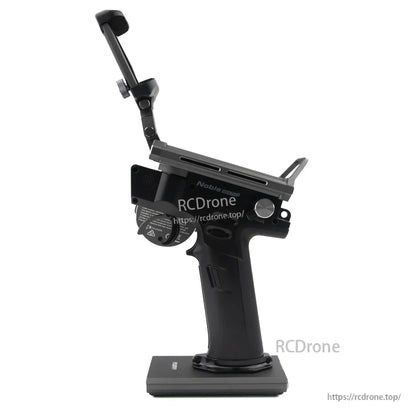 Left-side profile of Noble NB4 Pro+ showing slim top module and adjustable phone holder arm