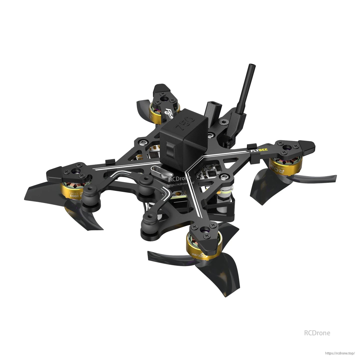 Flybee 16 HD O4 2S Ultralight FPV, Flybee 16 HD O4 ultralight FPV quadcopter with compact frame, four tri-blade props, and top-mounted antenna