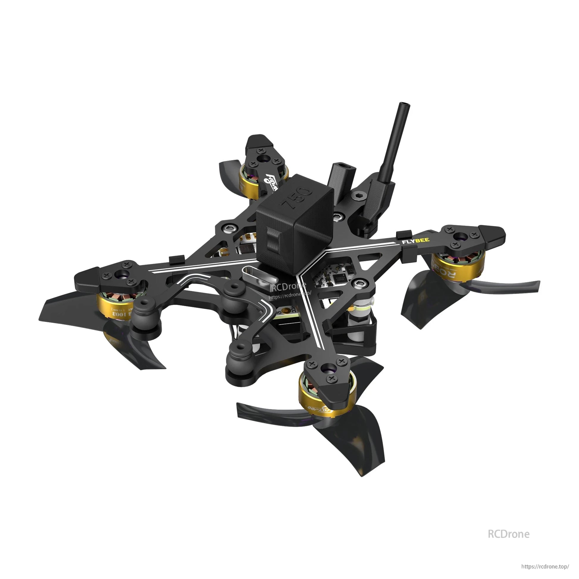 Flybee 16 HD O4 2S Ultralight FPV, Flybee 16 HD O4 ultralight FPV quadcopter with compact frame, four tri-blade props, and top-mounted antenna