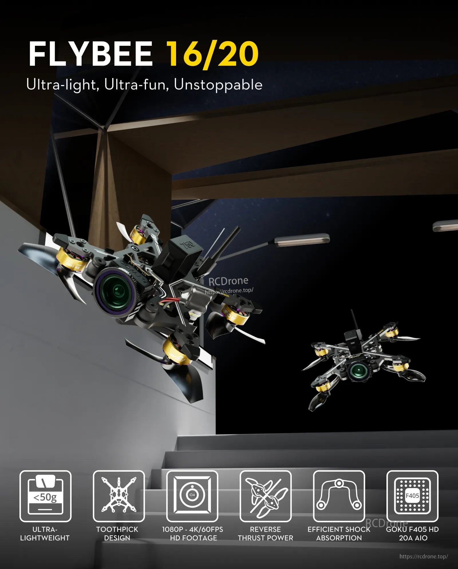 Flybee 16 HDZero 2S Ultralight FPV Drone