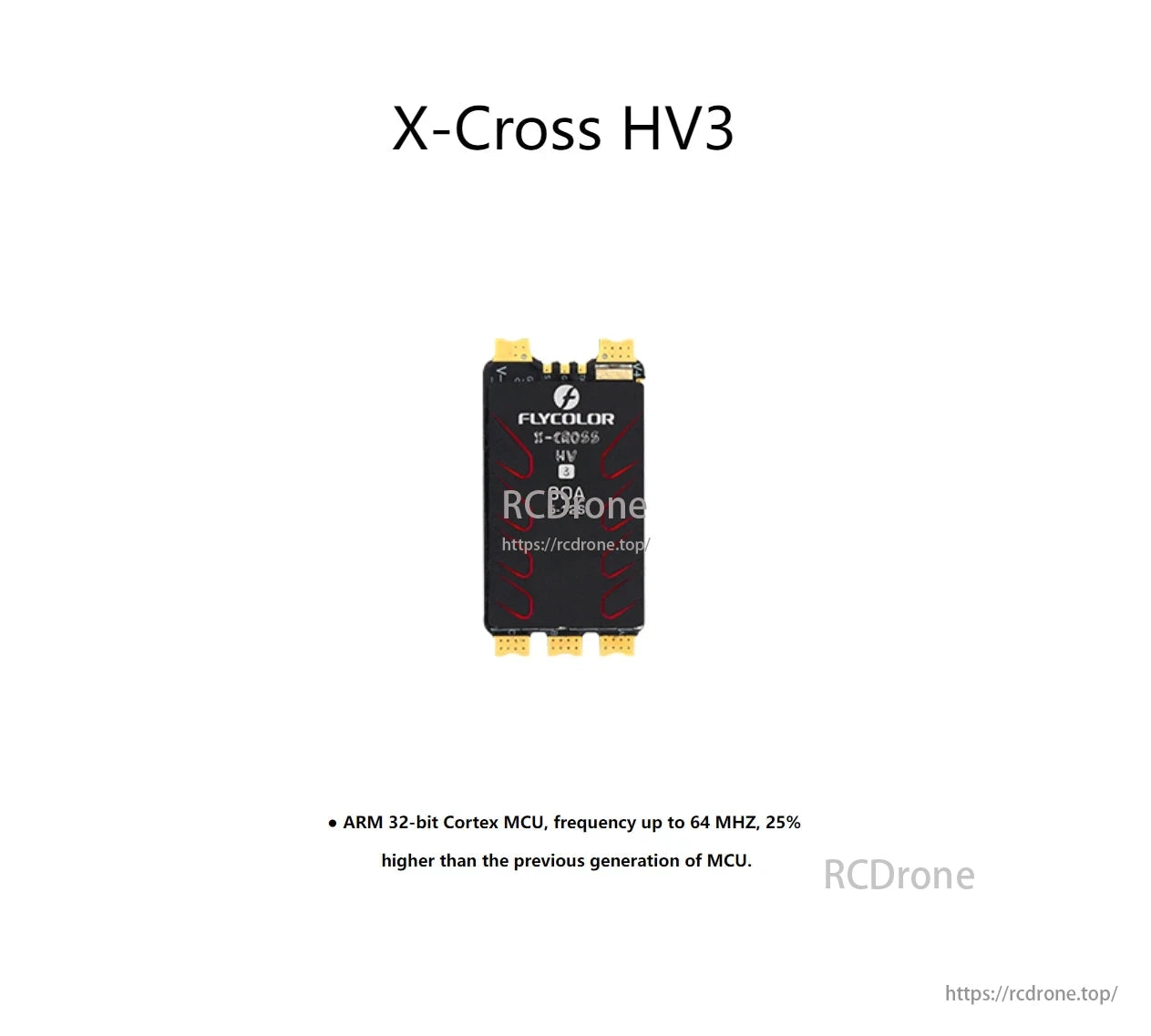 Flycolor X-Cross HV3 5-12S 60A/80A/120A/160A ESC, Flycolor X-Cross HV3 ESC: 5-12S, 80A, 32-bit ARM Cortex MCU, 64 MHz, 25% faster than previous.