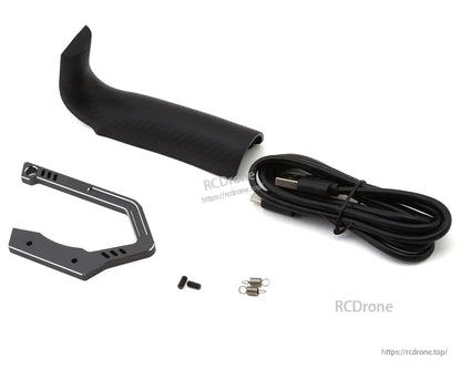 Included accessories: rubber grip cover, mounting bracket, USB-C cable, screws and clips set