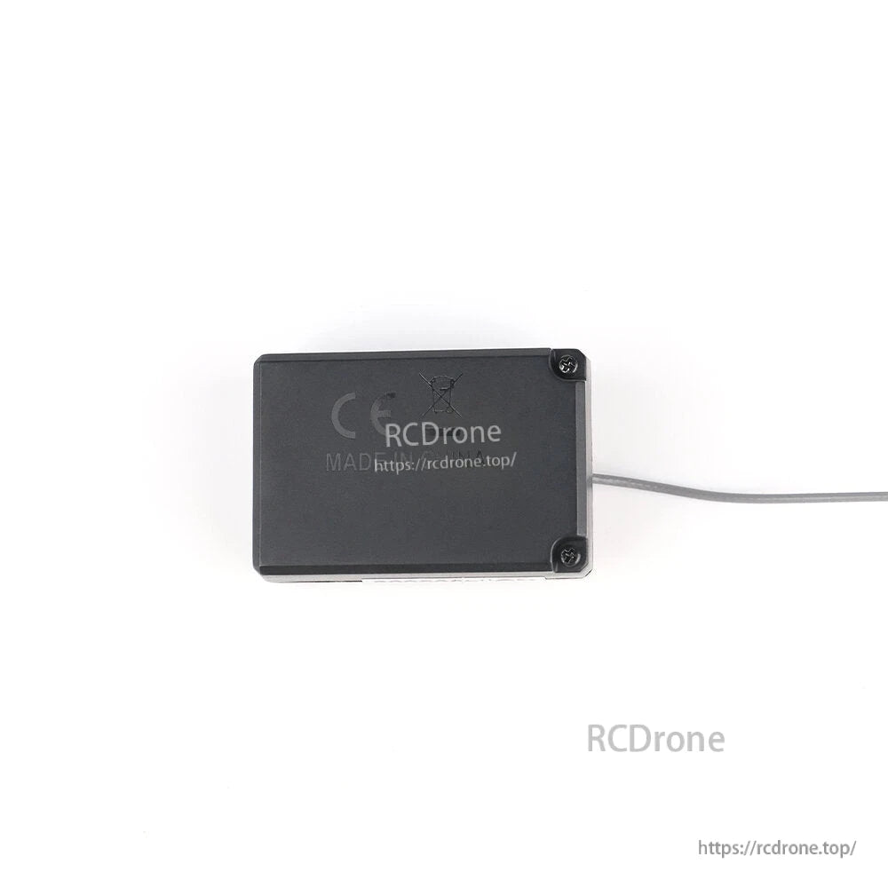 Bottom view of receiver casing with CE and WEEE crossed-bin symbols and two screws