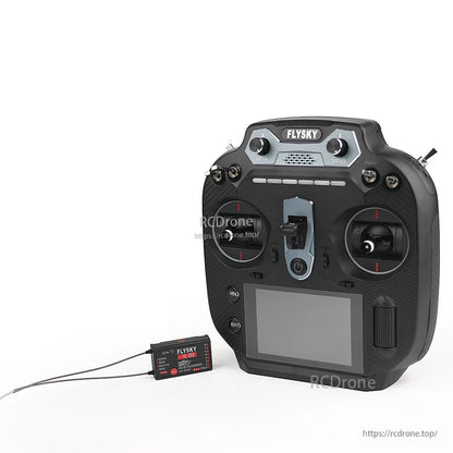 Flysky FS-ST16 transmitter with included Flysky receiver module shown beside it