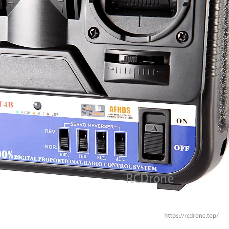 Flysky FS-T4B 2.4G 6 CH Transmitter - High Precision Radio Controller with FS-R6B Receiver Kit for RC Helicopter Racing Drone