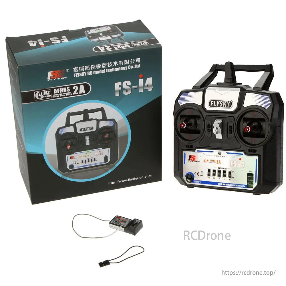 Flysky FS-i4 Transmitter - 2A 2.4GHz 4CH AFHDS Radio System for RC Helicopter Glider with FS-A6 Receiver