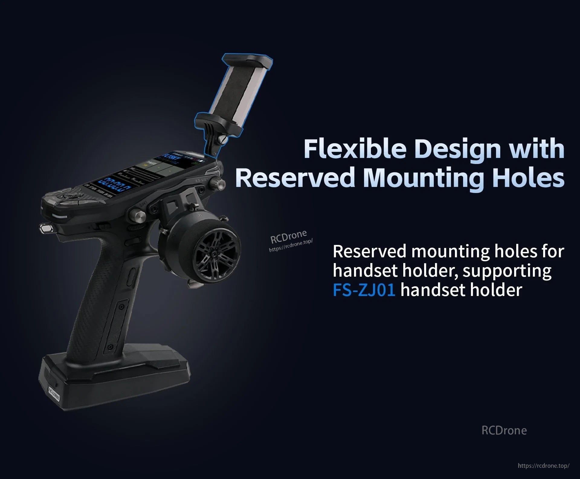 FS-G11P reserved mounting holes shown with handset holder attached for accessories like FS-ZJ01