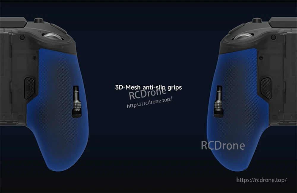 Side grips of the Flysky PA01 featuring 3D-mesh anti-slip texture for a secure hold