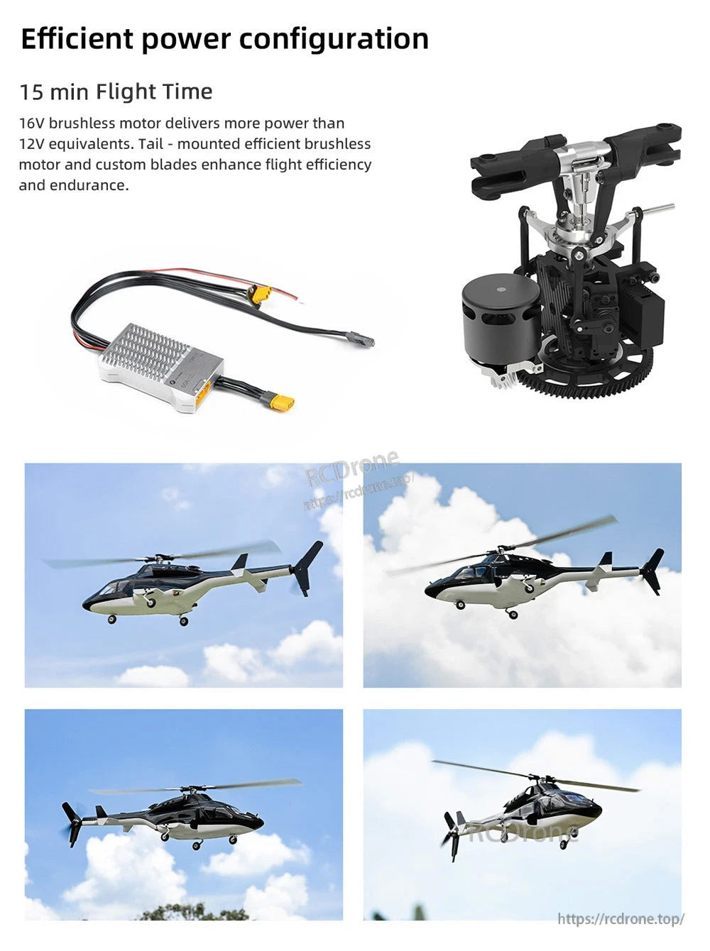 Flywing Airwolf V3 RC Helicopter, Efficient power, 15 min flight, 16V brushless motor, enhanced endurance