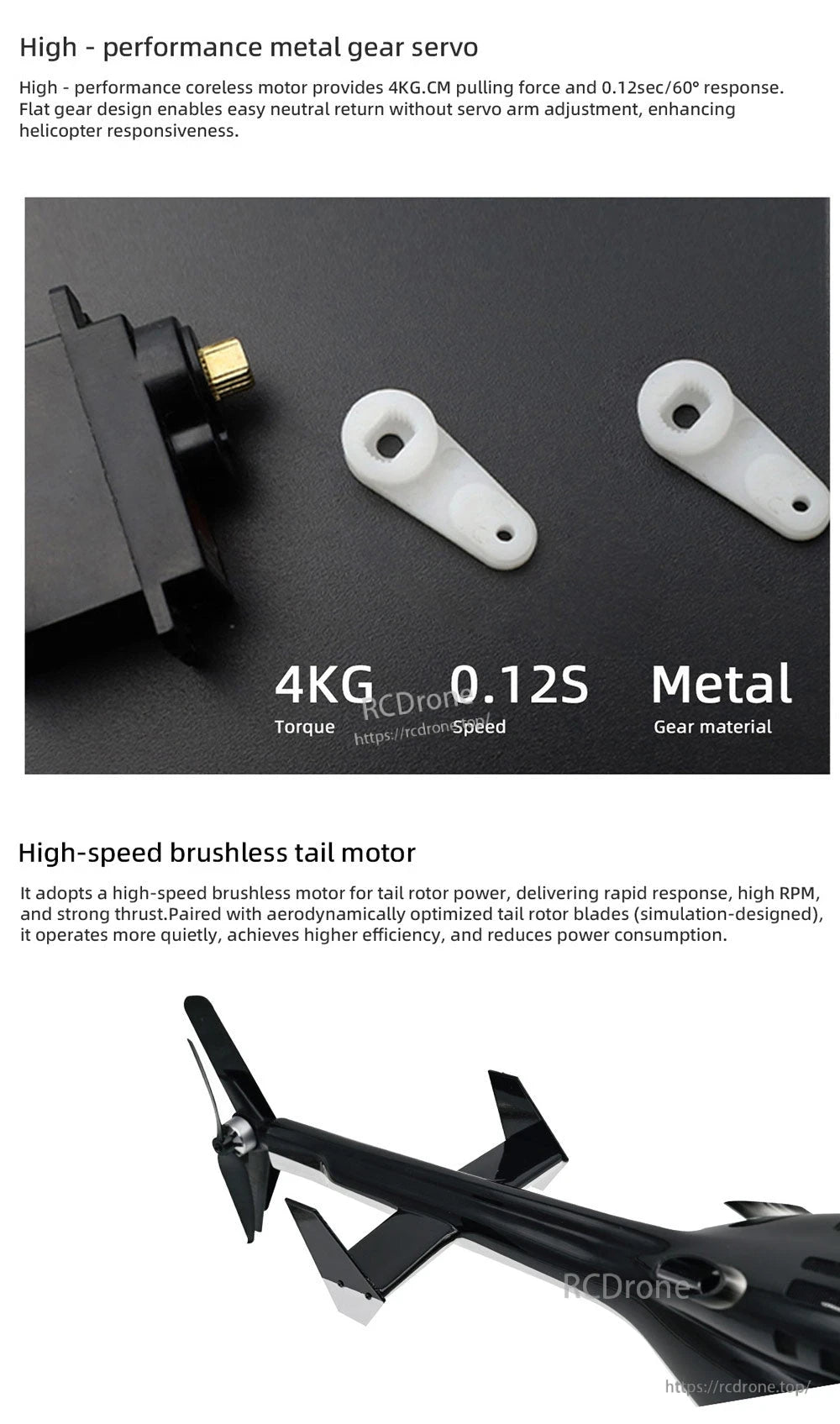 Flywing Airwolf V3 RC Helicopter, High-torque metal gear servo and brushless tail motor deliver fast response, strong thrust, quiet operation, and high efficiency with low power consumption.