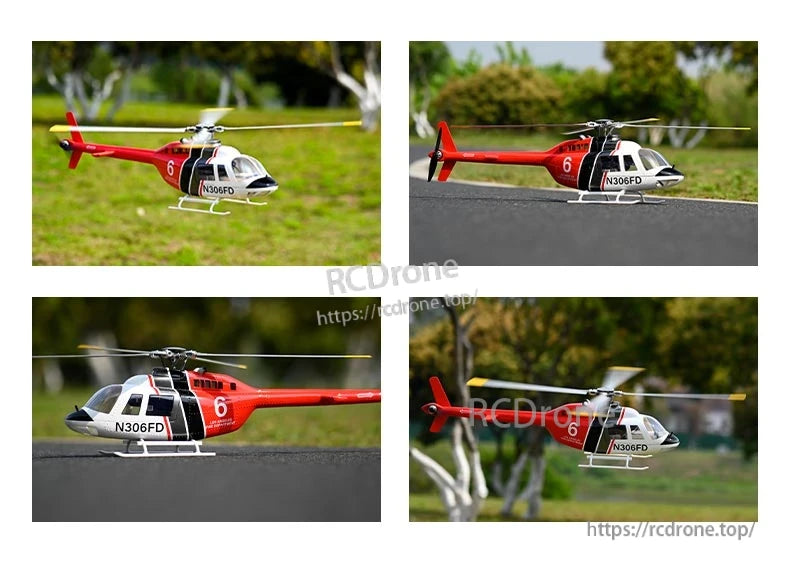 Flywing Bell‑206 V4 RC Helicopter, Short-range control system for up to 9 channels, compatible with SBUS transmitters.