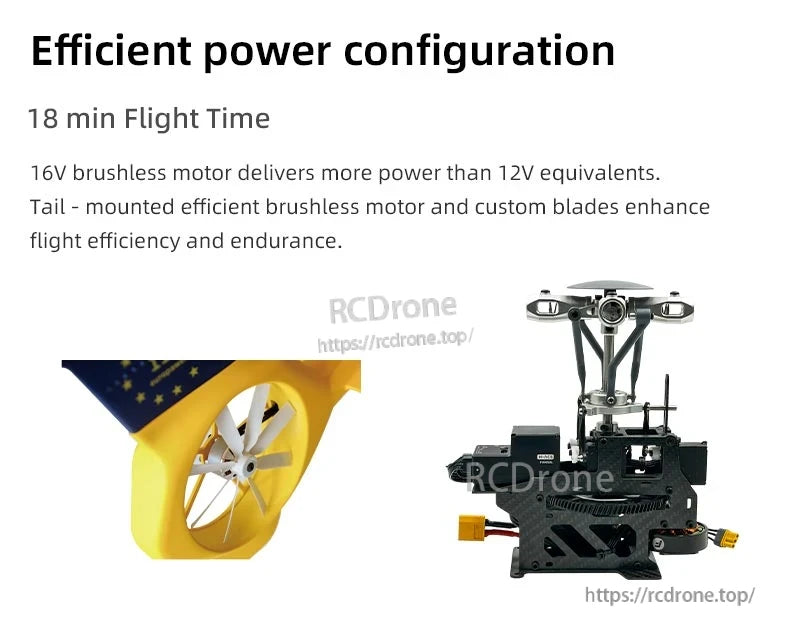 Flywing EC‑135 Scale RC Helicopter, Efficient 16V motor, 18 min flight, custom blades, high endurance