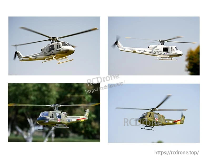 The Flywing UH-1 Huey V4 RC Helicopter features a 4-blade ACE GPS, 74 cm scale, and up to 24 minutes of flight time.