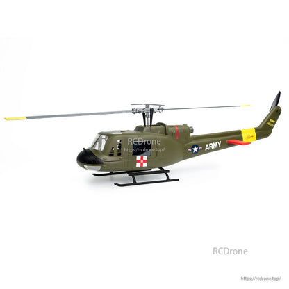 Flywing UH-1 V4 RC Helicopter, Flywing UH-1 V4 RC helicopter in army livery, 74 cm scale, available in RTF/PNP versions for hobbyists.