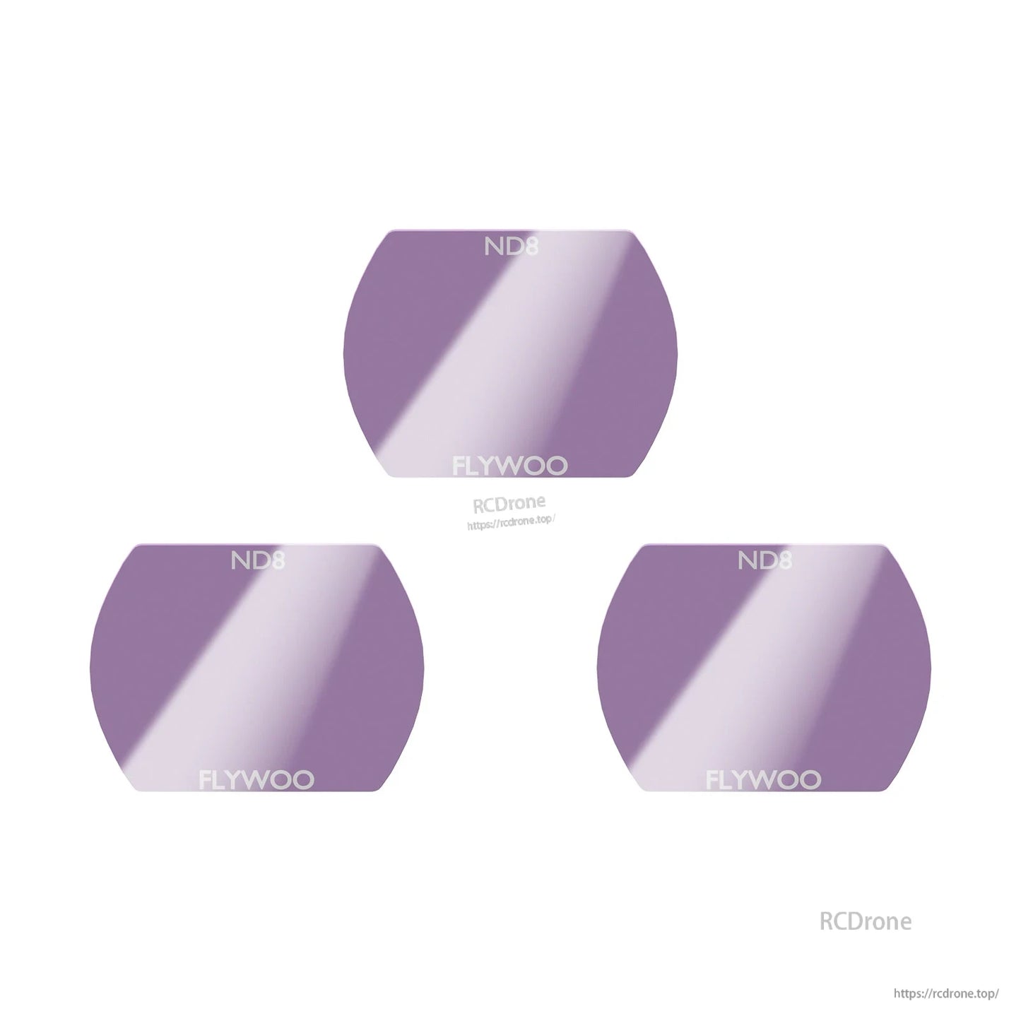 Flywoo 0.3g ND Filter, Flywoo ND8 neutral density filter set for micro FPV camera, lightweight purple lens filters with FLYWOO logo