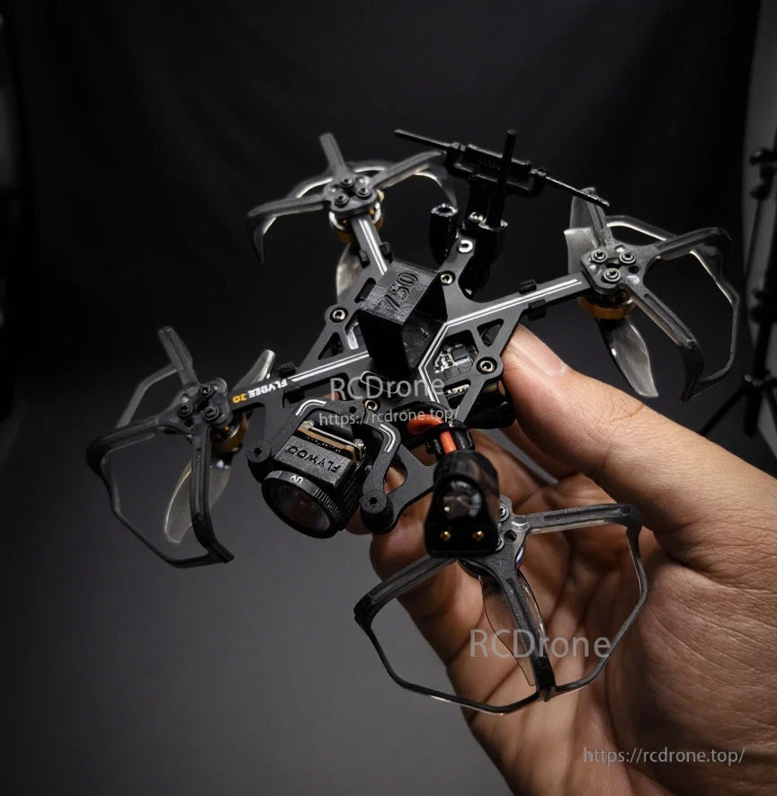 Flywoo 1.6-2inch Universal Prop Guard, Small FPV micro quadcopter with clear prop guards fitted around each motor, Flywoo universal 1.6–2 inch style