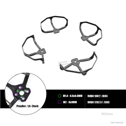 Flywoo 1.6-2inch Universal Prop Guard, Flywoo universal 1.6–2 inch drone prop guards set with mounting plates and multiple bolt hole patterns