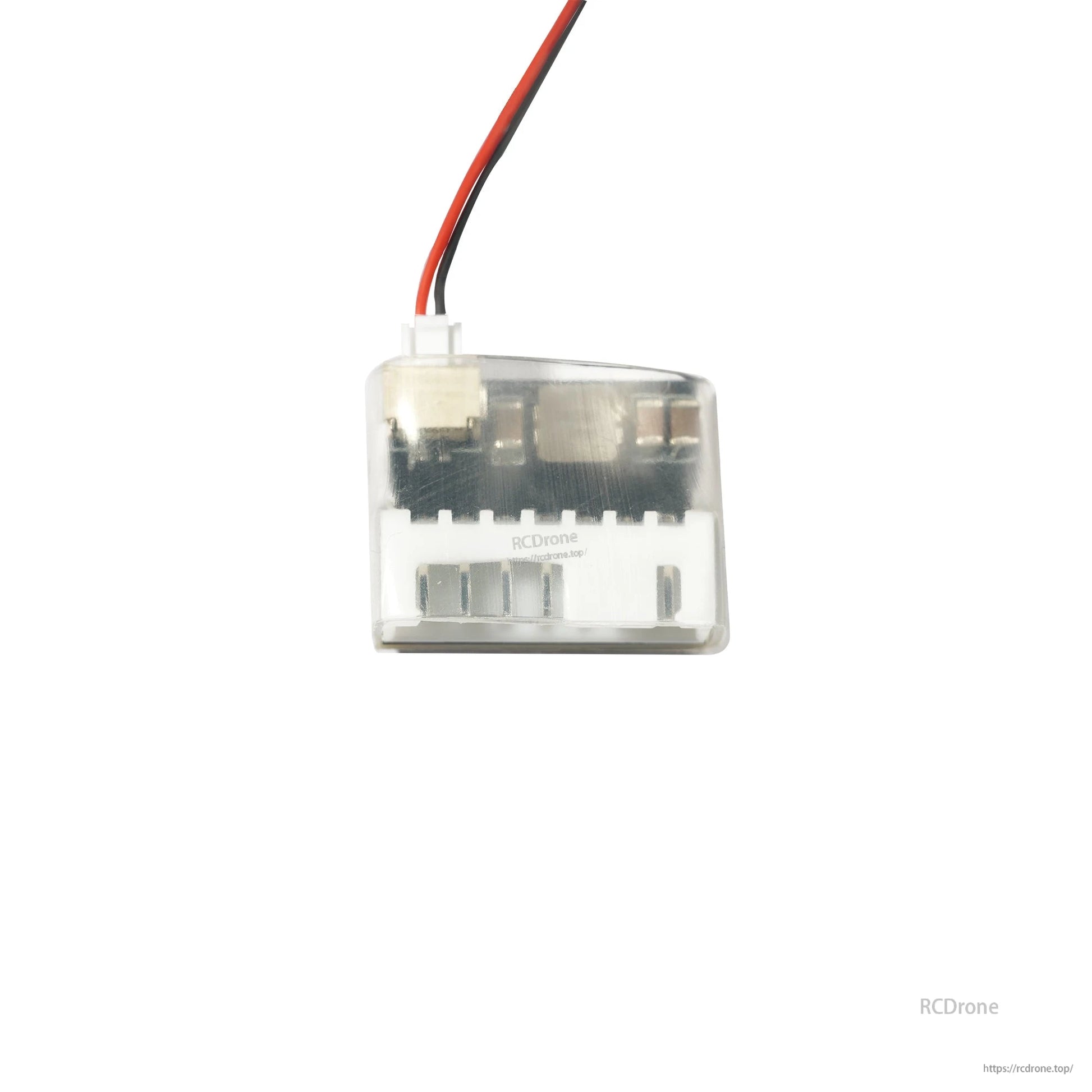 Flywoo balance plug to power cable with clear connector housing and red/black leads