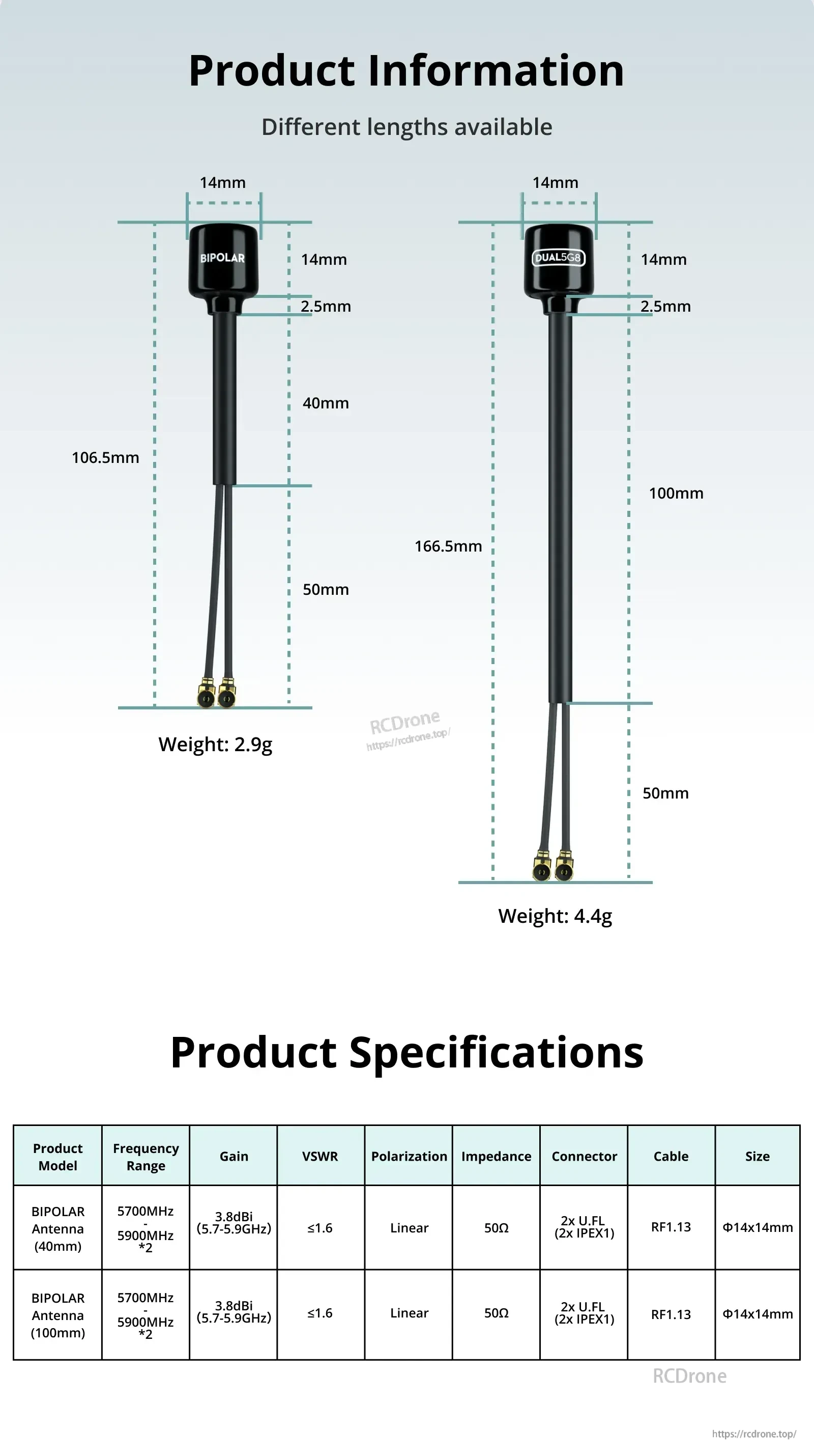 Flywoo Bipolar Dual-Band O3 / O4 PRO Antenna V2