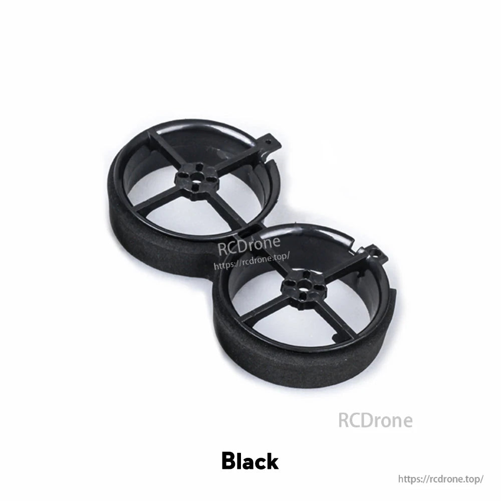 Flywoo CineRace20 double duct FPV drone frame in black with two circular ducts and X-brace prop guards