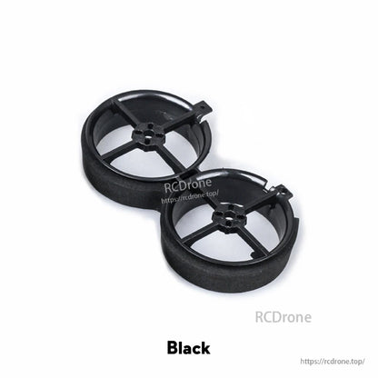 Flywoo CineRace20 double duct FPV drone frame in black with two circular ducts and X-brace prop guards
