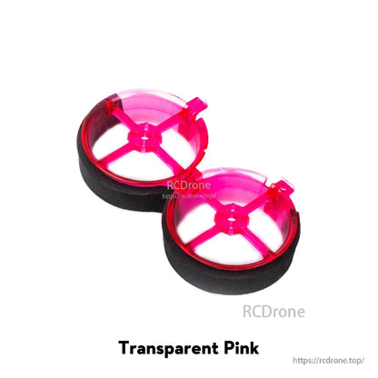 Flywoo CineRace20 double duct drone frame parts with two transparent pink circular prop ducts