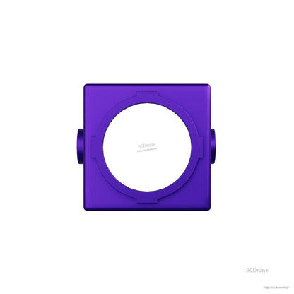 Purple Flywoo DJI O4 FPV camera shell frame with circular cutout and side mounting posts
