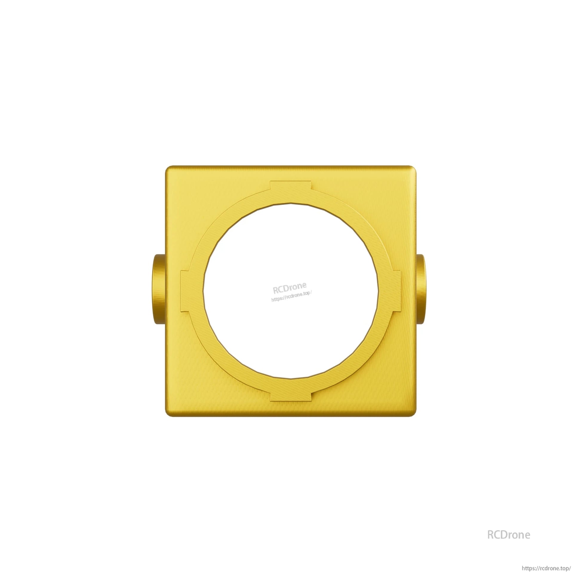 Yellow Flywoo DJI O4 FPV camera shell with 18mm circular lens opening and side mounting tabs