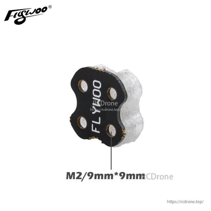 Flywoo digital RGB motor LED board with four M2 mounting holes, compact 9x9mm layout for FPV builds