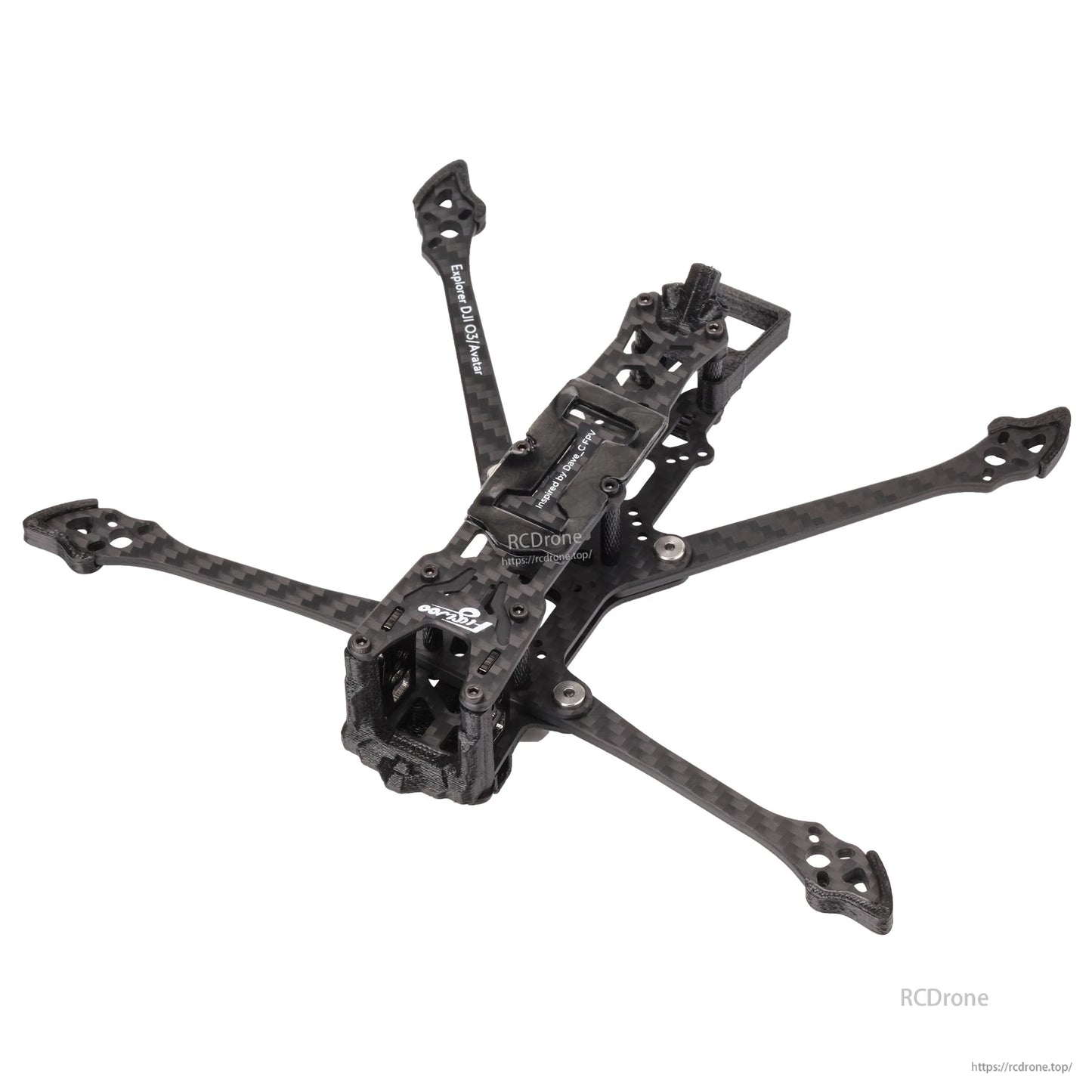 Flywoo Explorer LR 4 Walksnail Frame Kit, Flywoo Explorer LR 4 Walksnail carbon fiber quadcopter frame kit with X arms and front camera cage