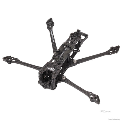 Flywoo Explorer LR 4 Walksnail Frame Kit, Flywoo Explorer LR 4 Walksnail carbon fiber quadcopter frame kit with X arms and front camera cage