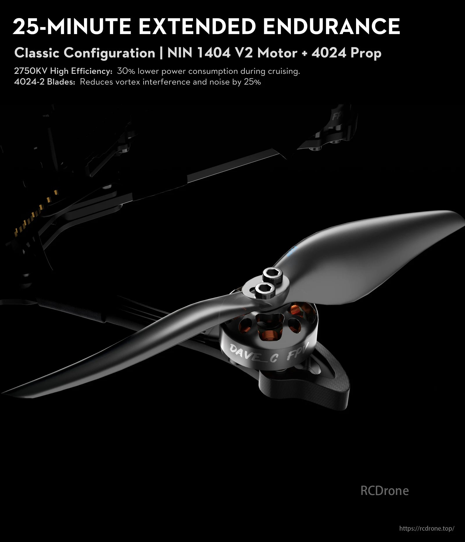 Flywoo Explorer LR 4K FPV Drone, 25-minute endurance, NIN 1404 V2 Motor + 4024 Prop, 2750KV, 30% less power consumption, 25% noise reduction.