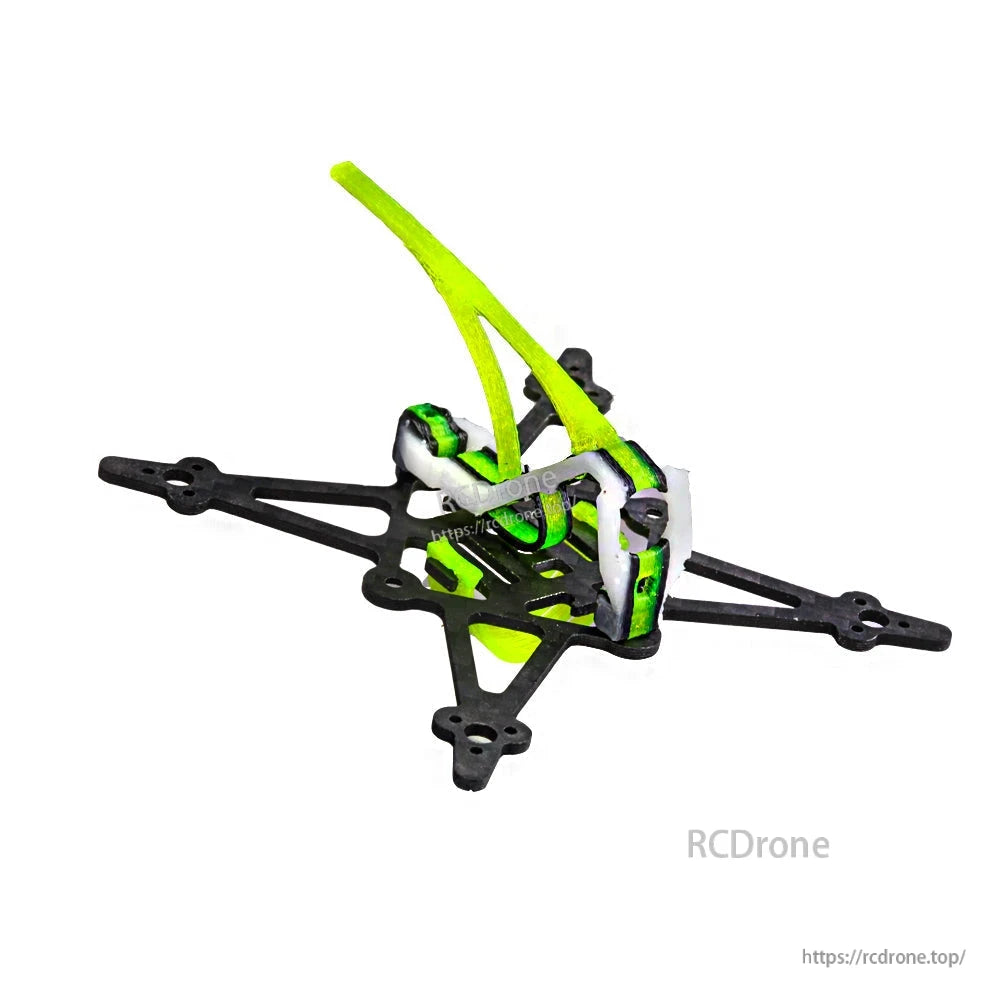Flywoo Firefly 1S FR Nano Baby Quad 40mm frame kit with black carbon plate and neon yellow canopy mount