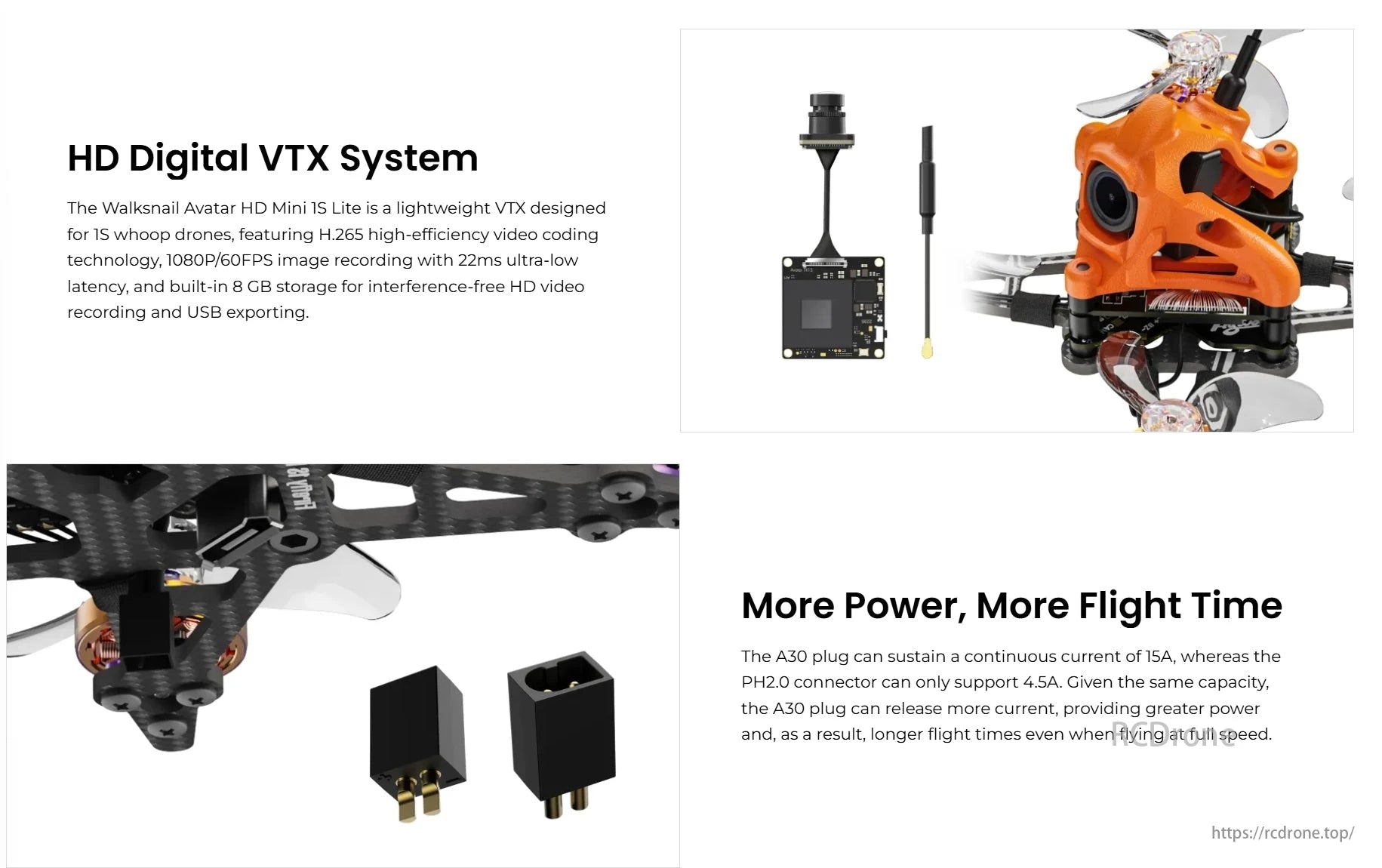 Flywoo Firefly 1S FR16 Nano Baby 1.6 Inch FPV, Flywoo Firefly 1S features Walksnail V2.0 HD BNF, H.265 1080P/60FPS video, low latency, 8GB storage, and A30 plug for nano FPV racing and smooth footage.