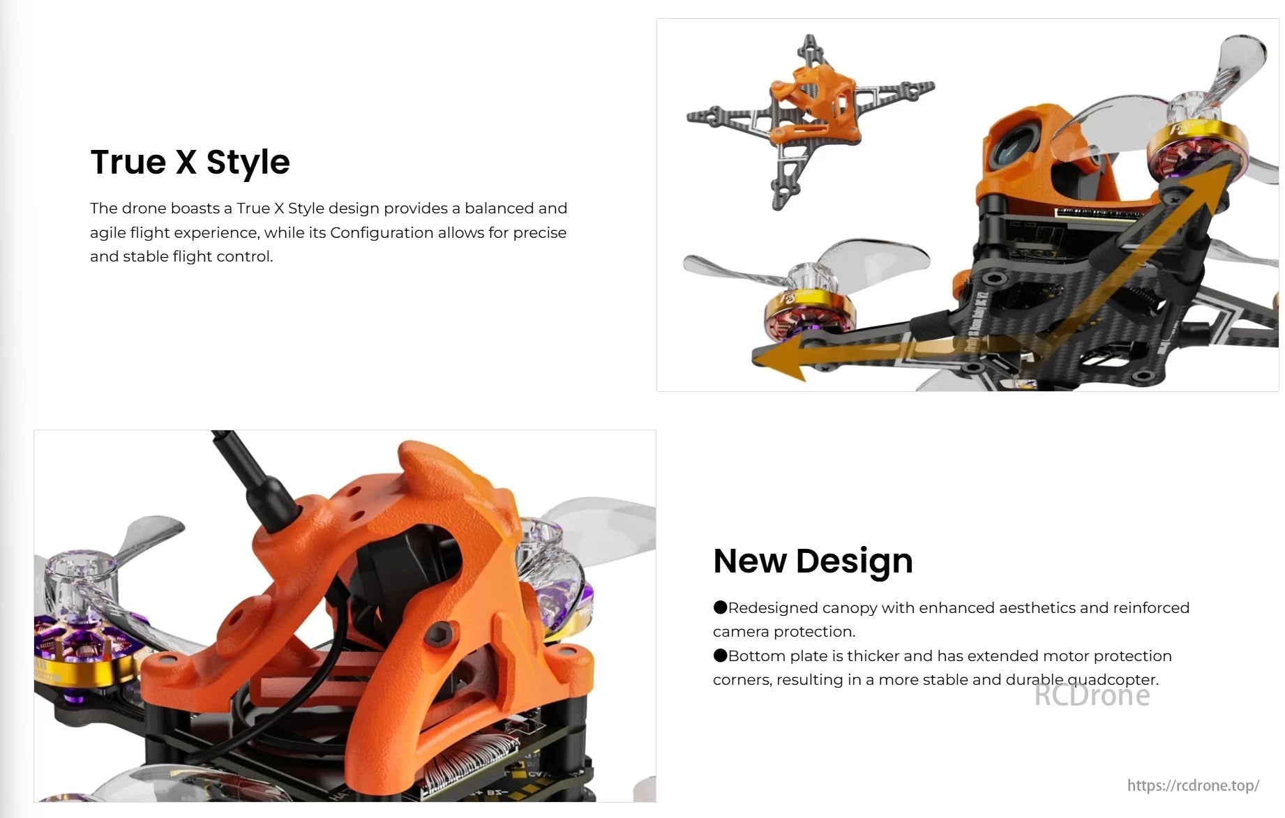 Flywoo Firefly 1S FR16 Nano Baby 1.6 Inch FPV, X Style design for balanced flight, precise control, enhanced aesthetics, and durable build with camera and motor protection.