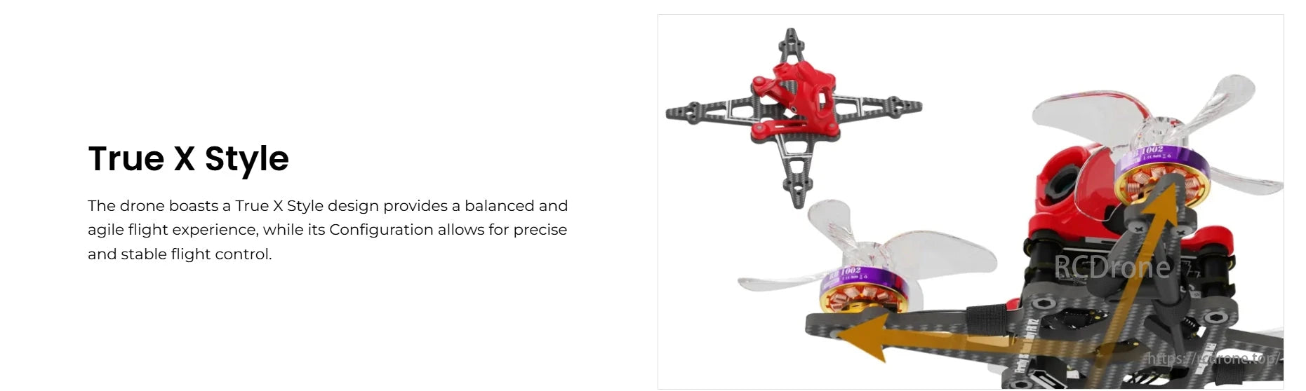 Flywoo Firefly 1S FPV Drone, True X Style design ensures balanced, agile flight with precise control.