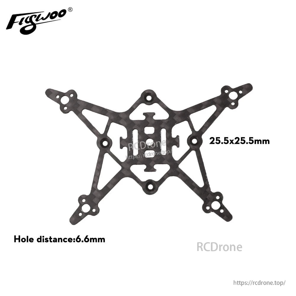 Flywoo Firefly 1S Nano Baby Quad carbon fiber frame plate with 25.5×25.5mm mount and 6.6mm hole spacing