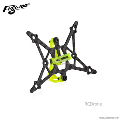 Flywoo Firefly 1S Nano Baby Quad 40mm replacement carbon fiber frame kit with green canopy and camera mount