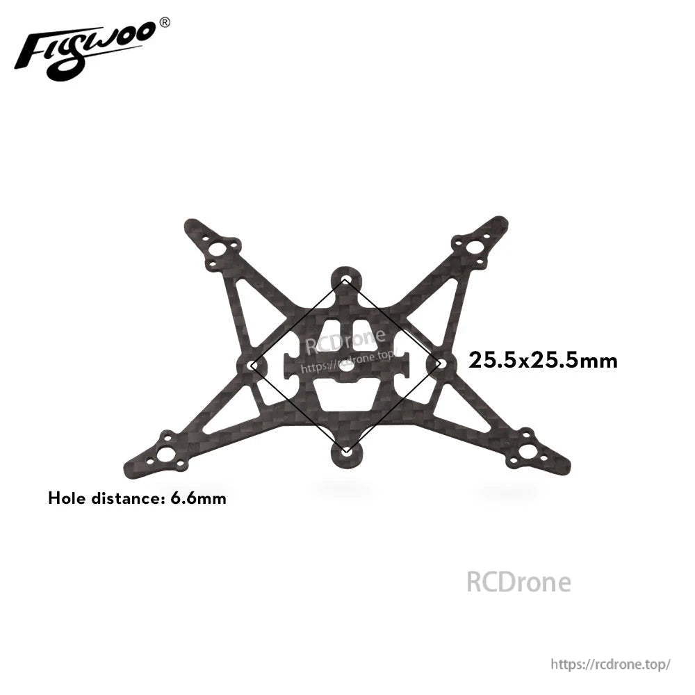 Flywoo Firefly 1S Nano Baby quad replacement carbon frame plate with 25.5x25.5mm mount and 6.6mm holes
