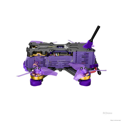 Flywoo Firefly 20PRO micro FPV drone in purple frame with ducted props, four motors, and top plate