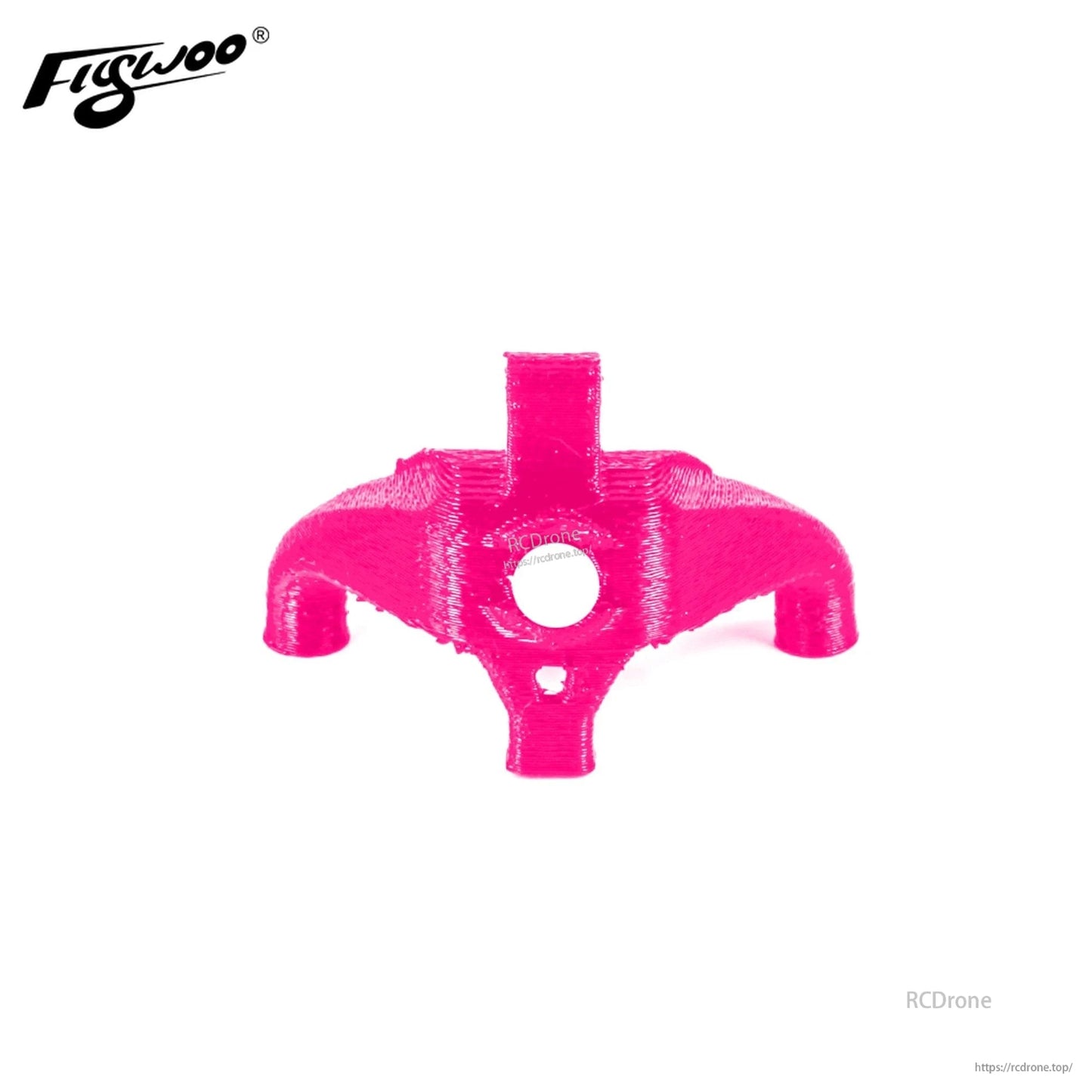 Pink TPU canopy mount for Flywoo Firefly 2S Nano Baby 20 with central camera opening and four standoffs